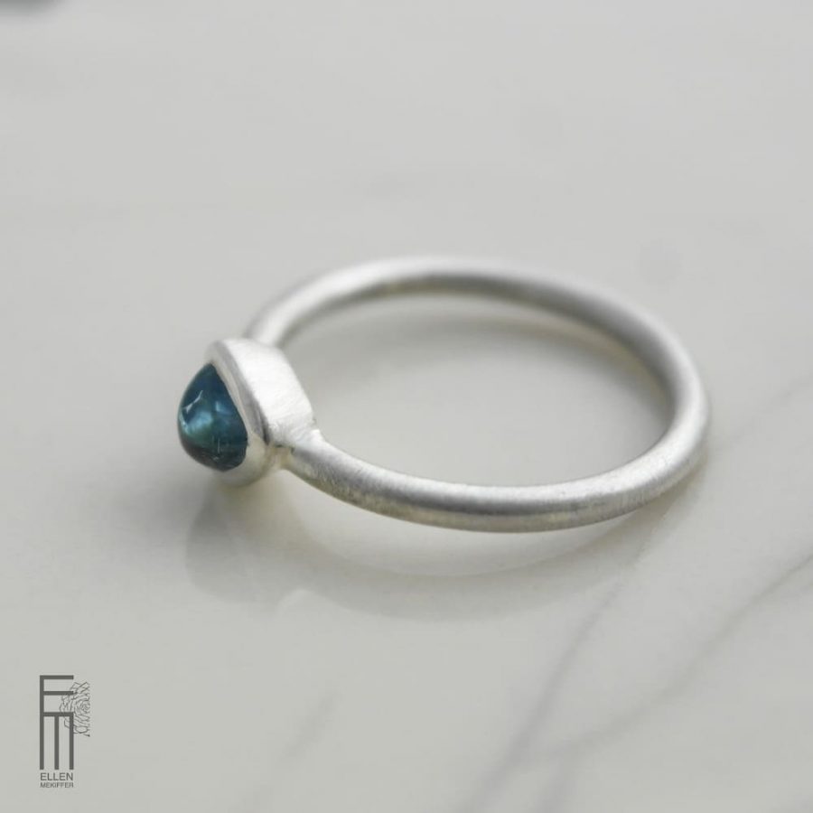 anillo plata aquamarina